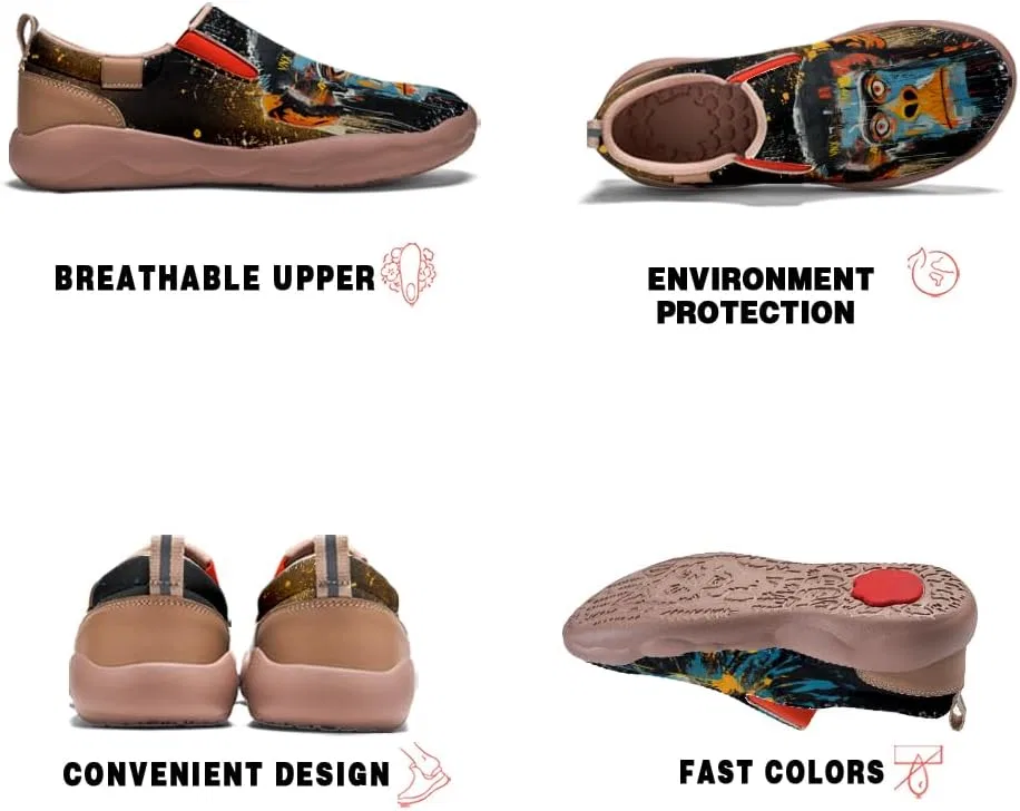Мокасины мужские кожаные с принтом, Basquiat Style, оранжевый Solepulse — фото 3