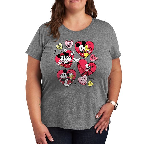 

Футболка с принтом в виде сердечек Mickey Mouse & Friends Plus Size Disney