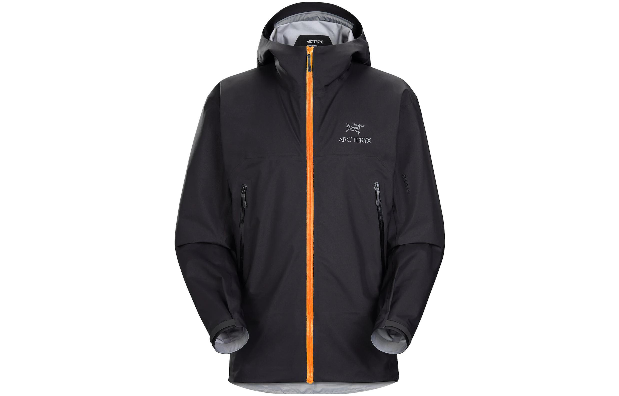 

Arcteryx Ветровка мужская для походов на открытом воздухе водонепроницаемая ветрозащитная дышащая, Black-Bright Orange