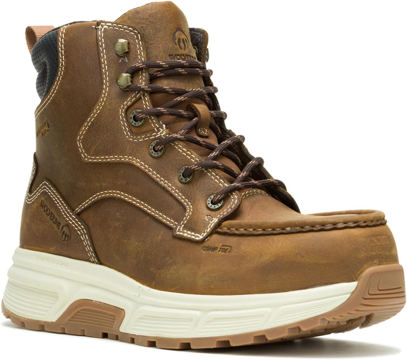 

Мужские ботинки Wolverine Ride Performance с водонепроницаемым композитным носком и подошвой типа клин, Cashew