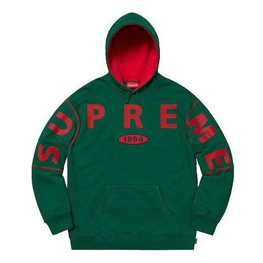 

Толстовка fw19 week 1 spread logo hooded sweatshirt 'green' Supreme, зеленый
