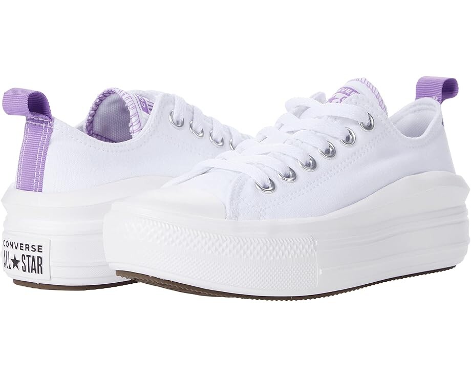 

Кроссовки Converse Kids Chuck Taylor All Star Move Ox - Canvas Color, цвет White/Pixel Purple/White