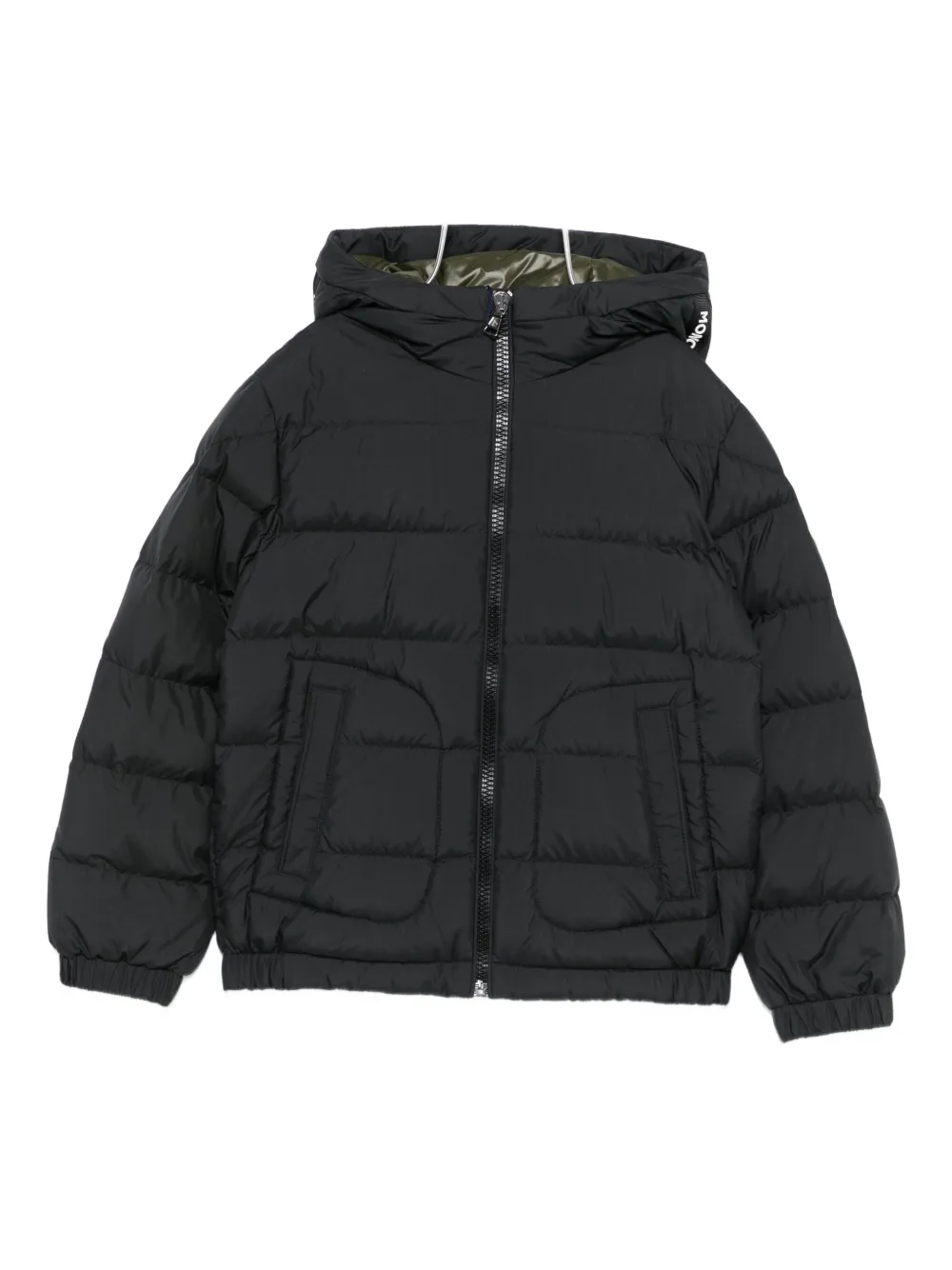 

Стеганая куртка с капюшоном Moncler Enfant, черный