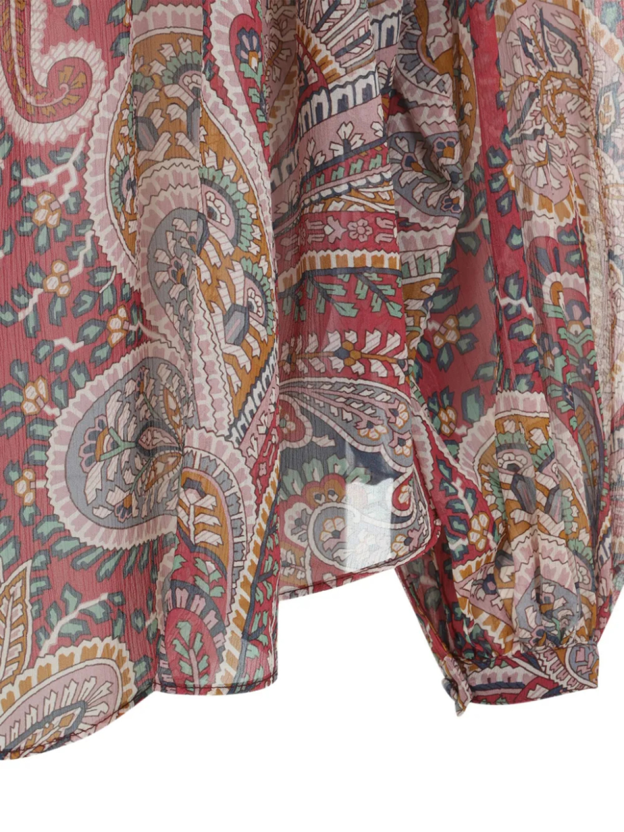 Блузка с высоким воротом и узором пейсли ETRO, красный — фото 4