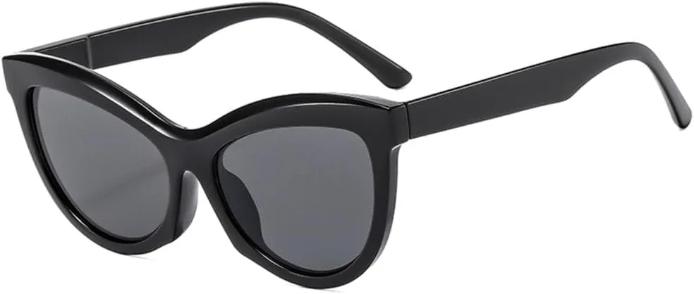 

LVTFCO Классические модные солнцезащитные очки «кошачий глаз» для женщин, винтажные солнцезащитные очки в толстой оправе, защита от ультрафиолета UV400, Black