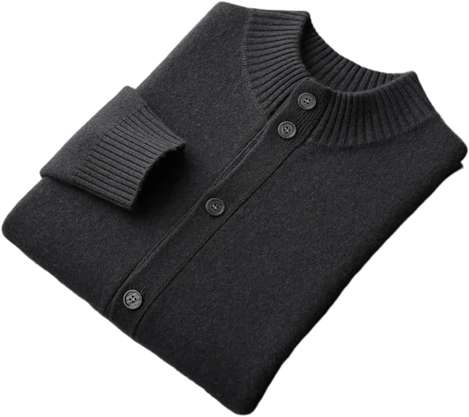 

Мужской кардиган на пуговицах с длинным рукавом 100% кашемир OWEIEYEU