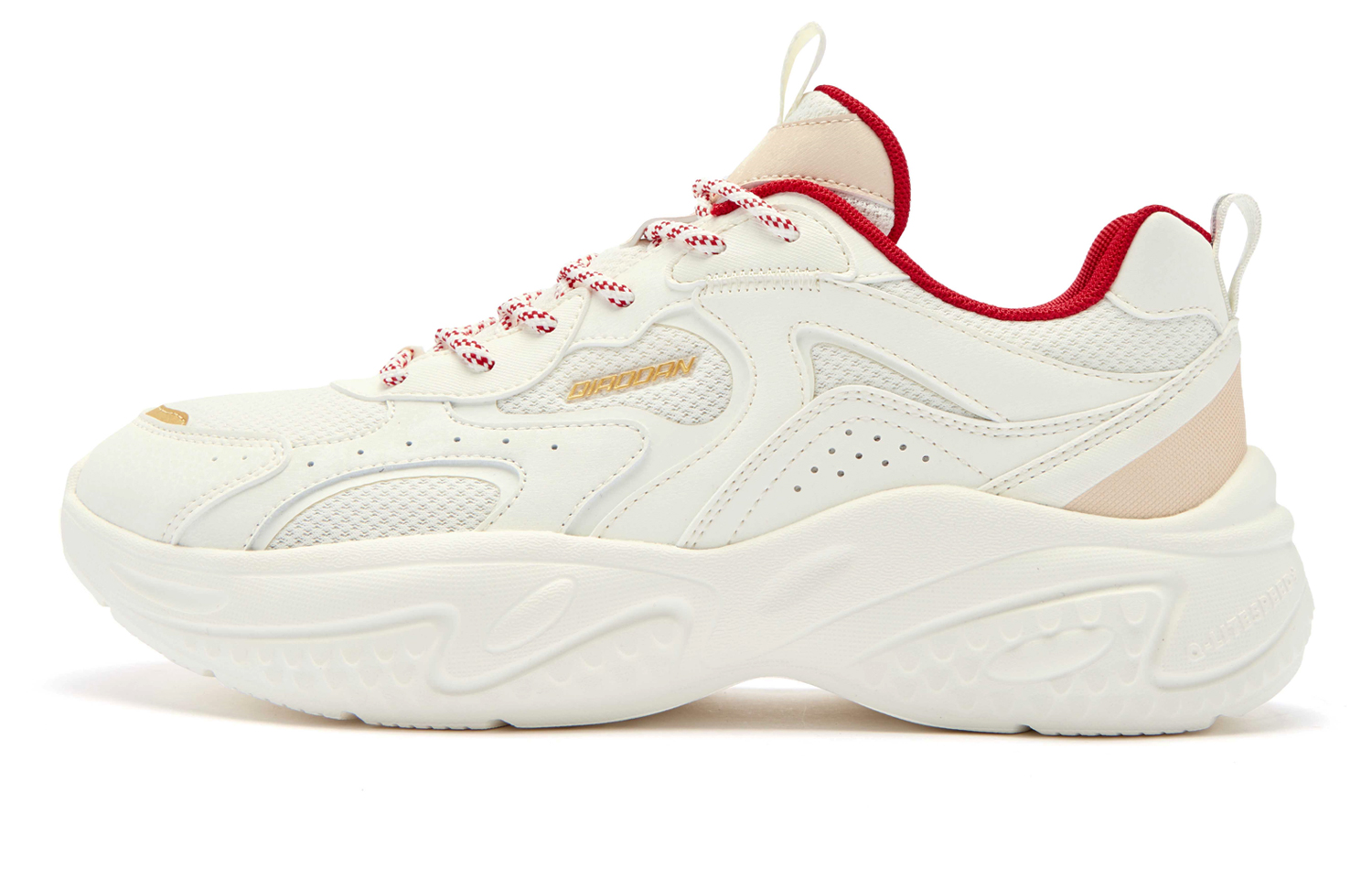 

QIAODAN Низкие повседневные туфли с увеличенной высотой отскока, устойчивые к истиранию и скольжению, бежевые, мужские