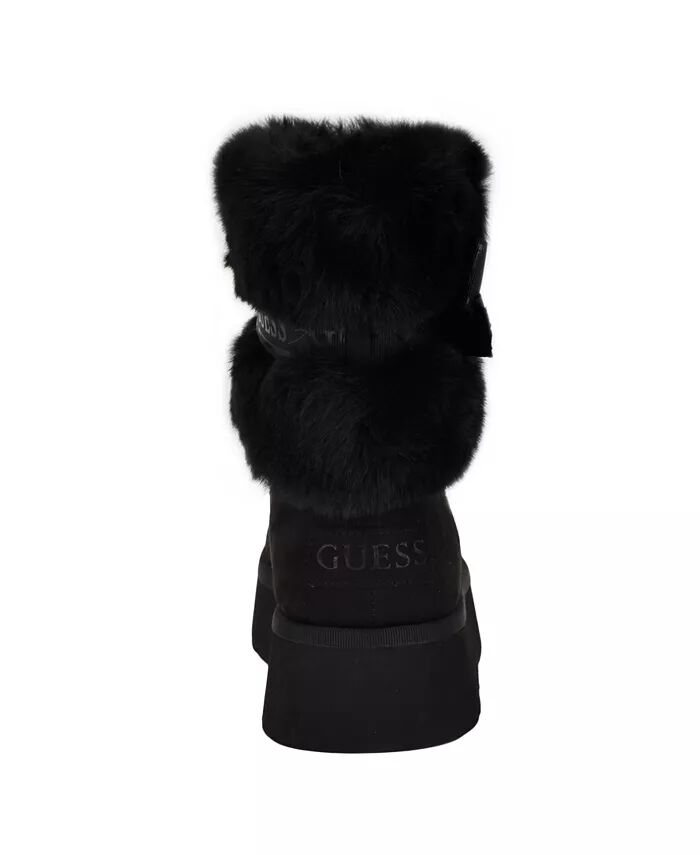 Женские удобные ботильоны Denla из искусственного меха для холодной погоды GUESS, черный — фото 3