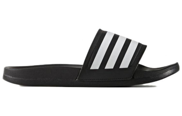 Тапочки adilette 'black white' Adidas, черный — фото 3