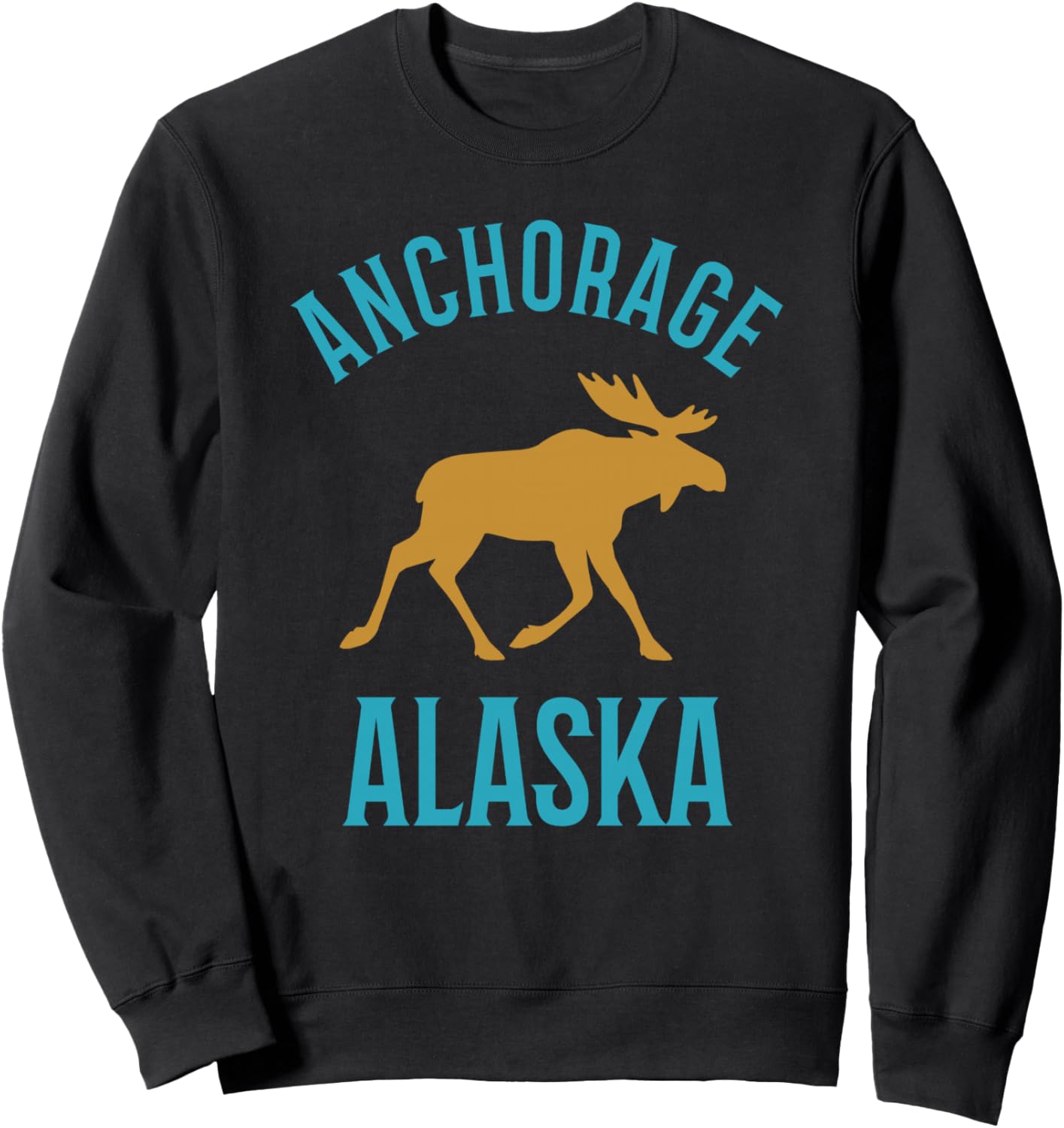 

Забавная сувенирная толстовка с изображением лося, Анкоридж, Аляска Anchorage Alaska Moose By Pine Hill Goods, черный