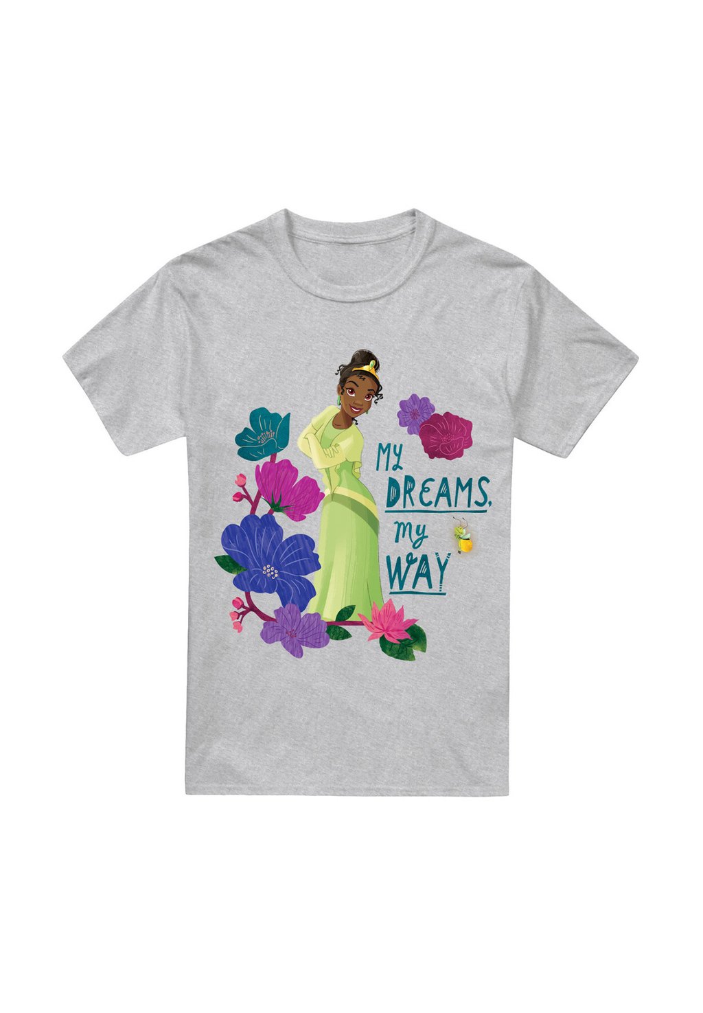 

Футболка с принтом THE PRINCESS AND THE FROG TIANA MY DREAMS MY WAY Disney, серый