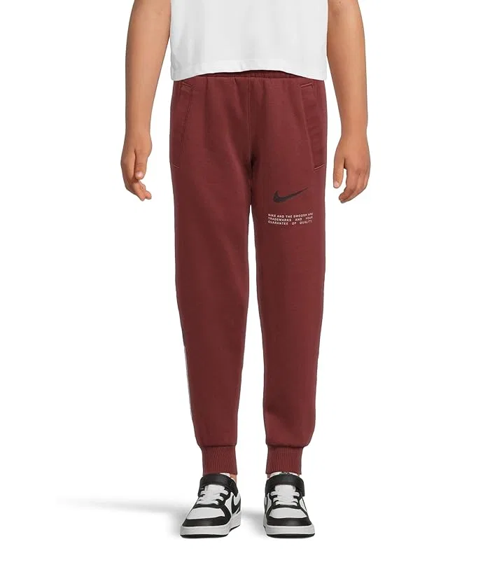 Джоггеры из флиса Sportswear Club Fleece Nike Kids, Dark Team Red/Dark Team Red/Black