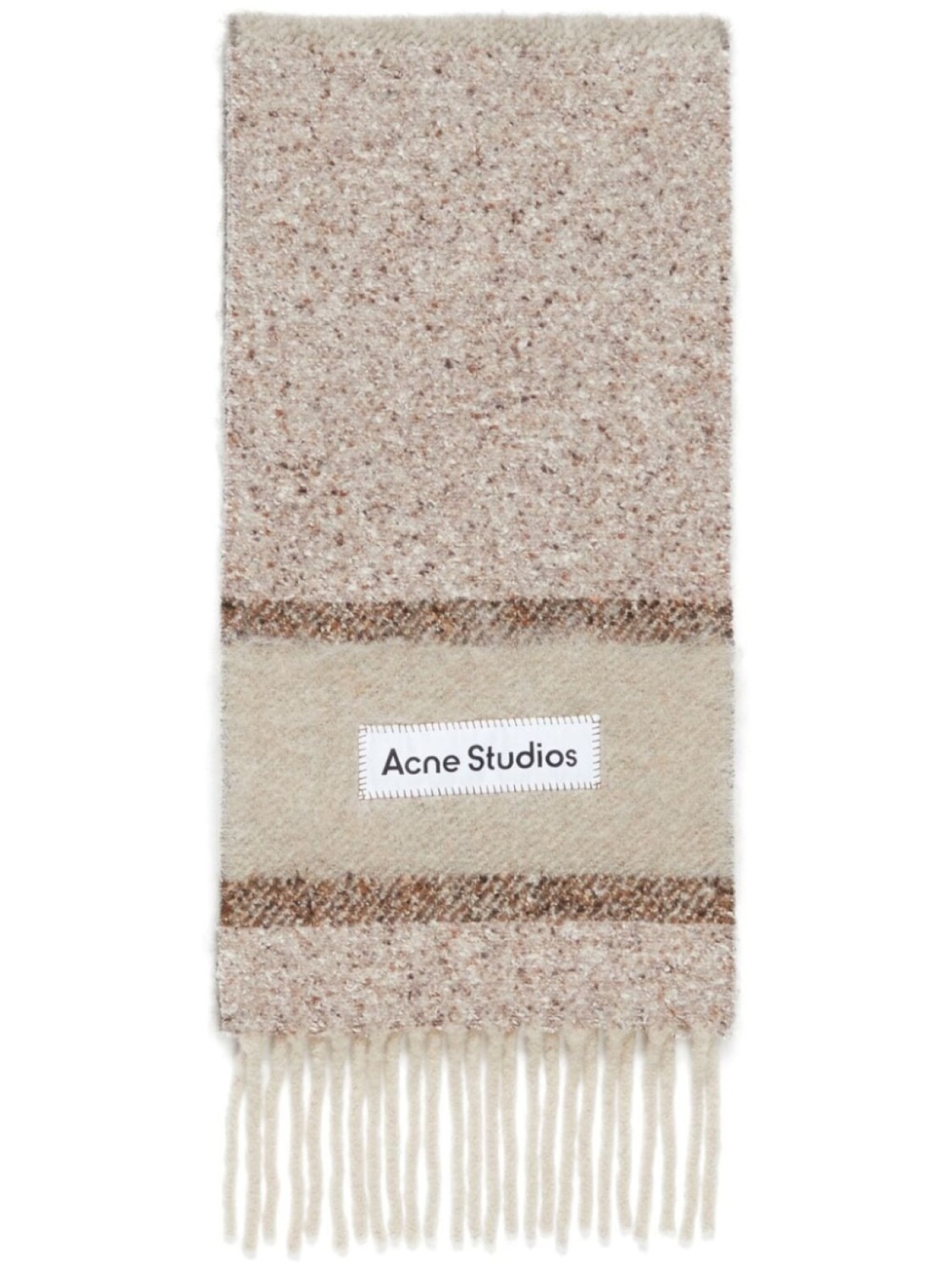 

Acne Studios шарф с бахромой и логотипом, нейтральный цвет
