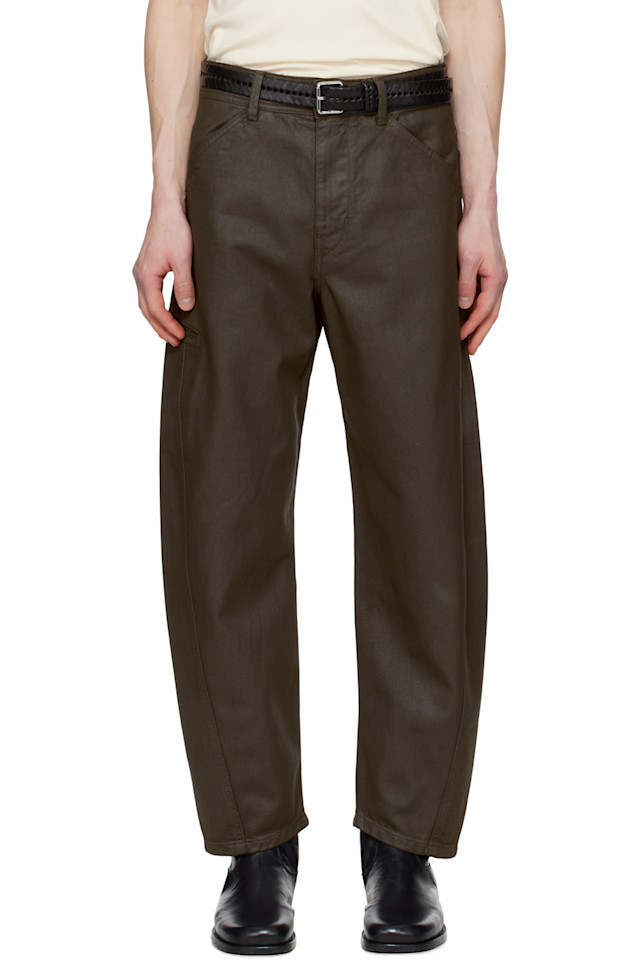 

Джинсы в стиле workwear с эффектом скручивания Lemaire, коричневый