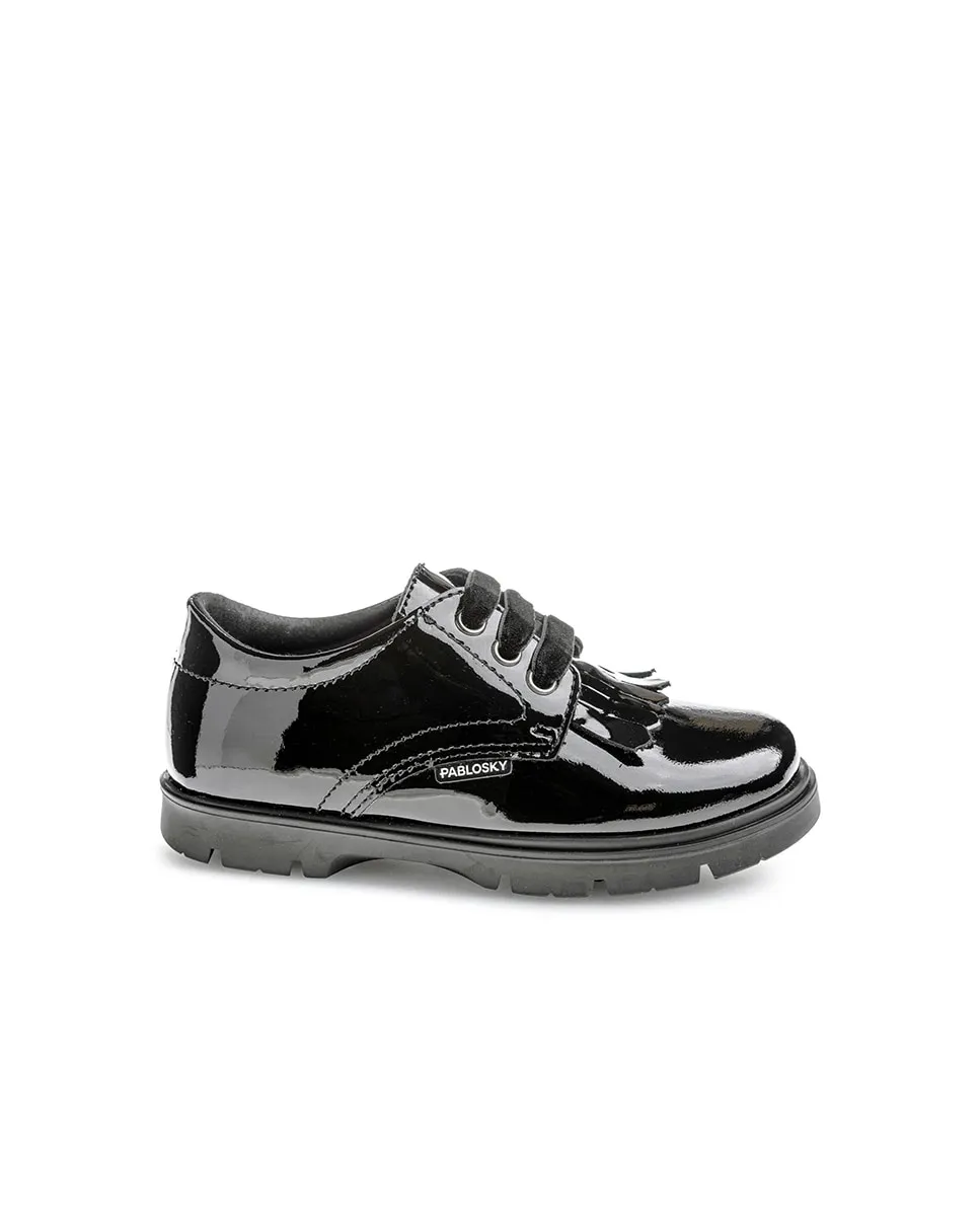 

Детские кожаные туфли на шнуровке и блучеры с шнурками Pablosky, черный