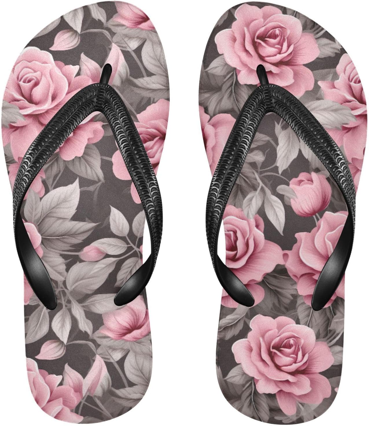 

Цветочные шлепанцы, пляжные сандалии-вьетнамки, резиновые нескользящие летние тапочки для мужчин и женщин для прогулок Sinestour, Floral Colorful Flowers