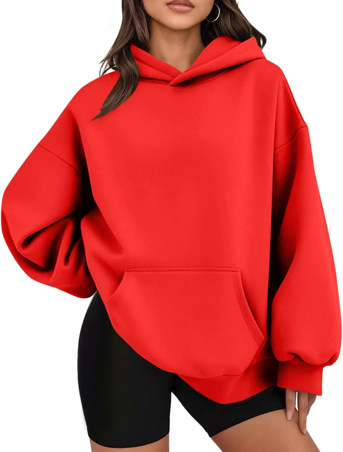 Толстовка оверсайз, флисовая, A009-red