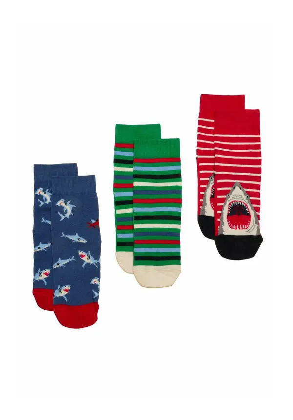 Носки для ног, упаковка из 3 пар. Joules, Red Blue Shark