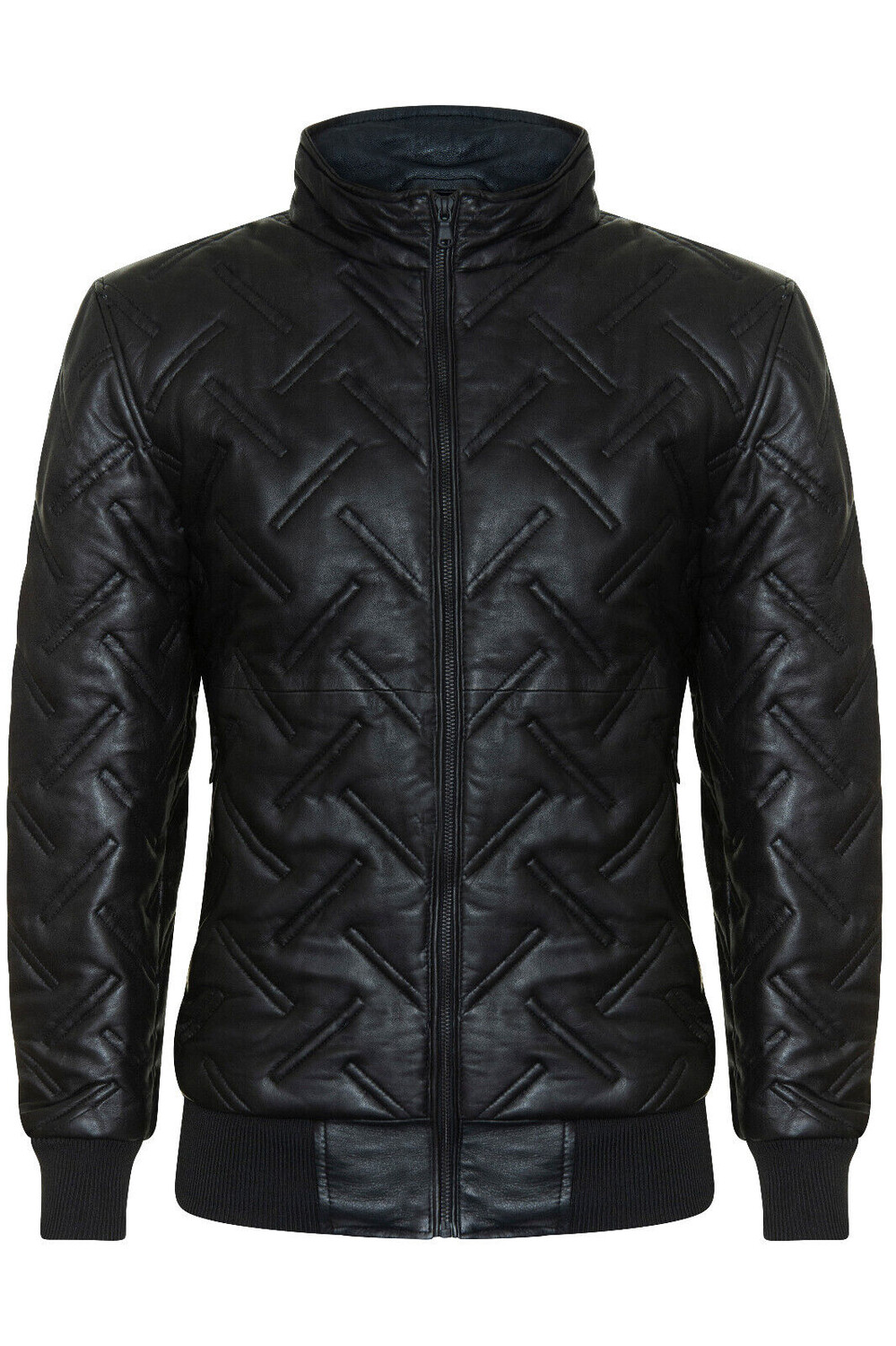 

Стеганая куртка-бомбер из кожи для гоянии Infinity Leather, черный