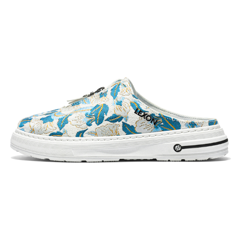 

Мужские тапочки с резиновой подошвой, устойчивой к истиранию, закрытые, бесшумные LEXON, белый синий