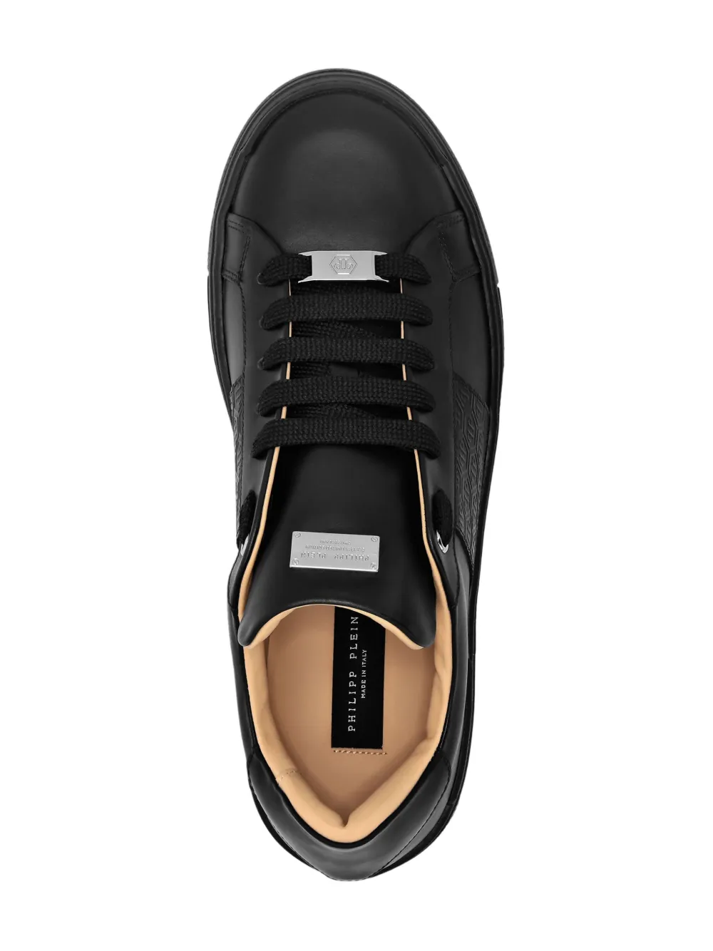 Кроссовки из тиснённой кожи Philipp Plein Junior, черный — фото 3