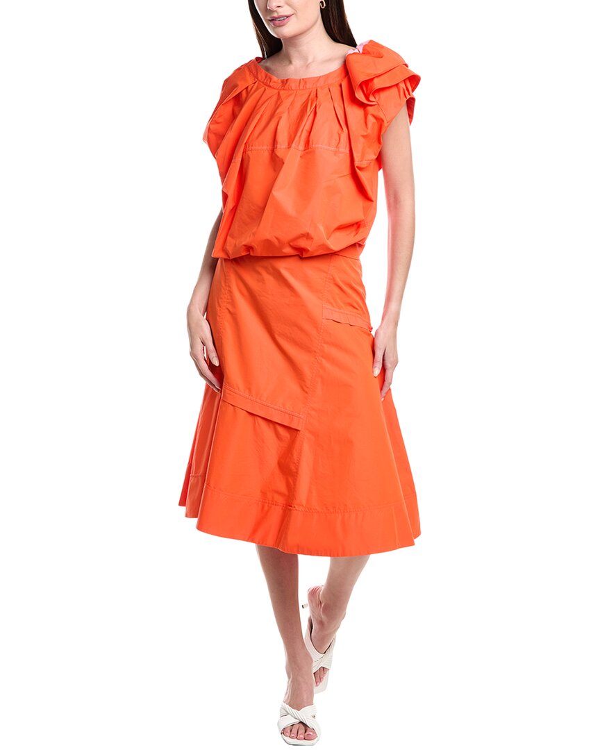 

3.1 Phillip Lim Поплиновое миди-платье, красный