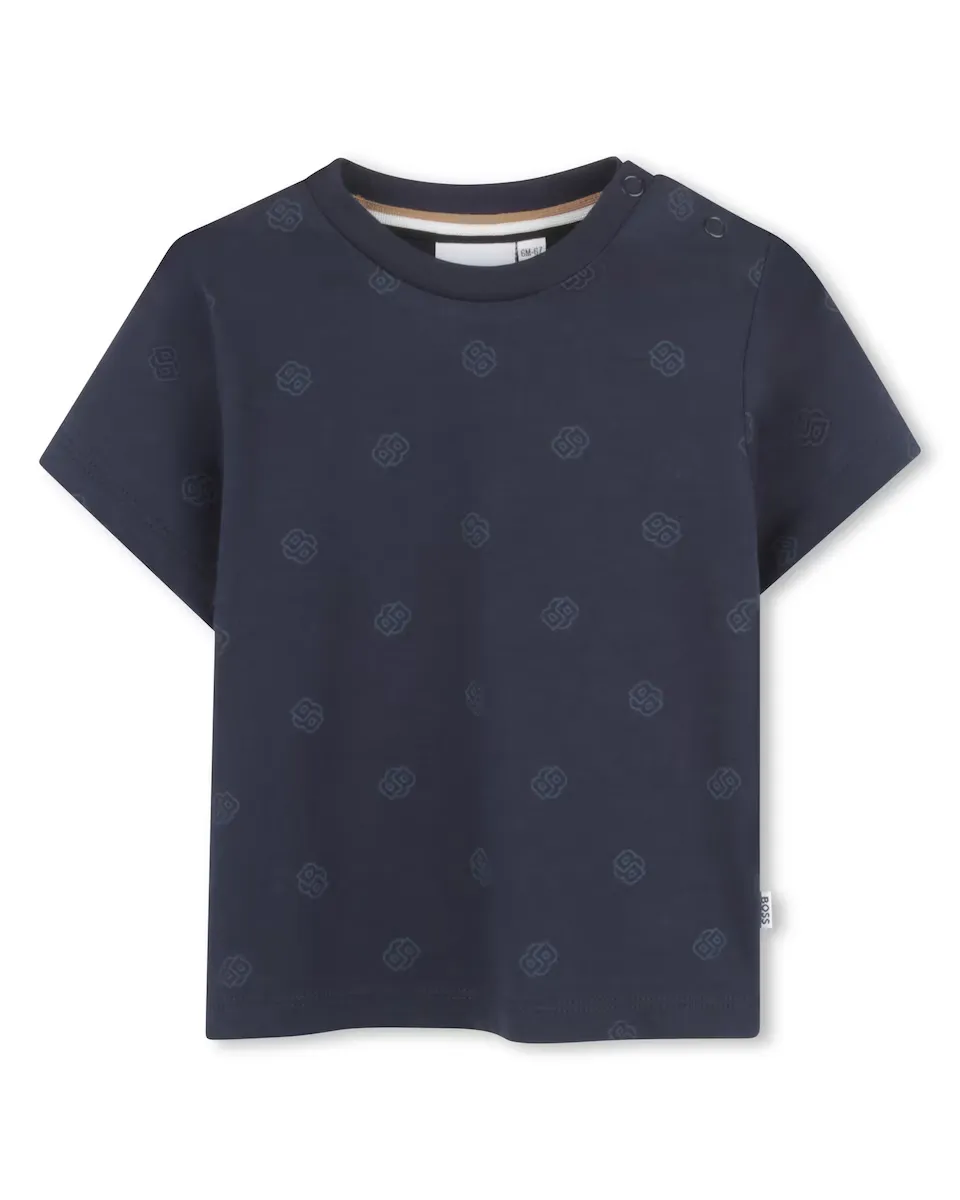 

Футболка для мальчика из черного хлопка BOSS Kidswear, чёрный