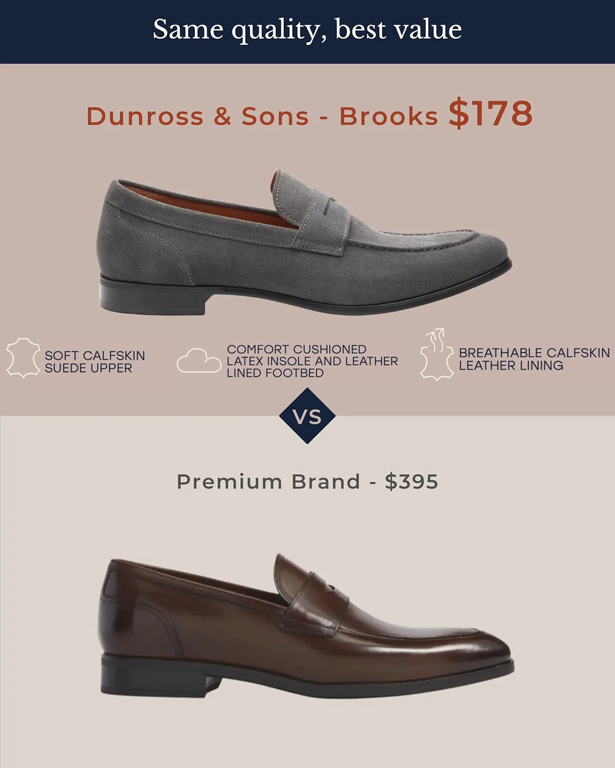 Мужские лоферы Dunross & Sons Brookes Penny Loafer без шнурков, деловые туфли, серый — фото 4