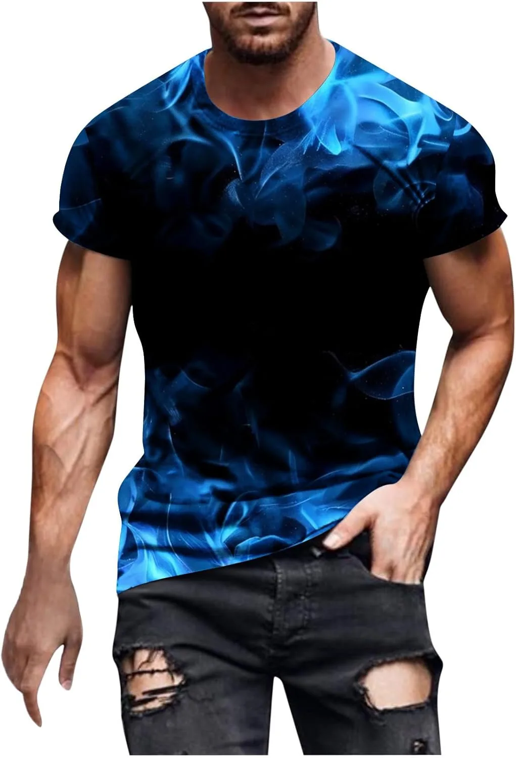 

Футболка с 3D-принтом в виде пламени для мужчин Sdeycui