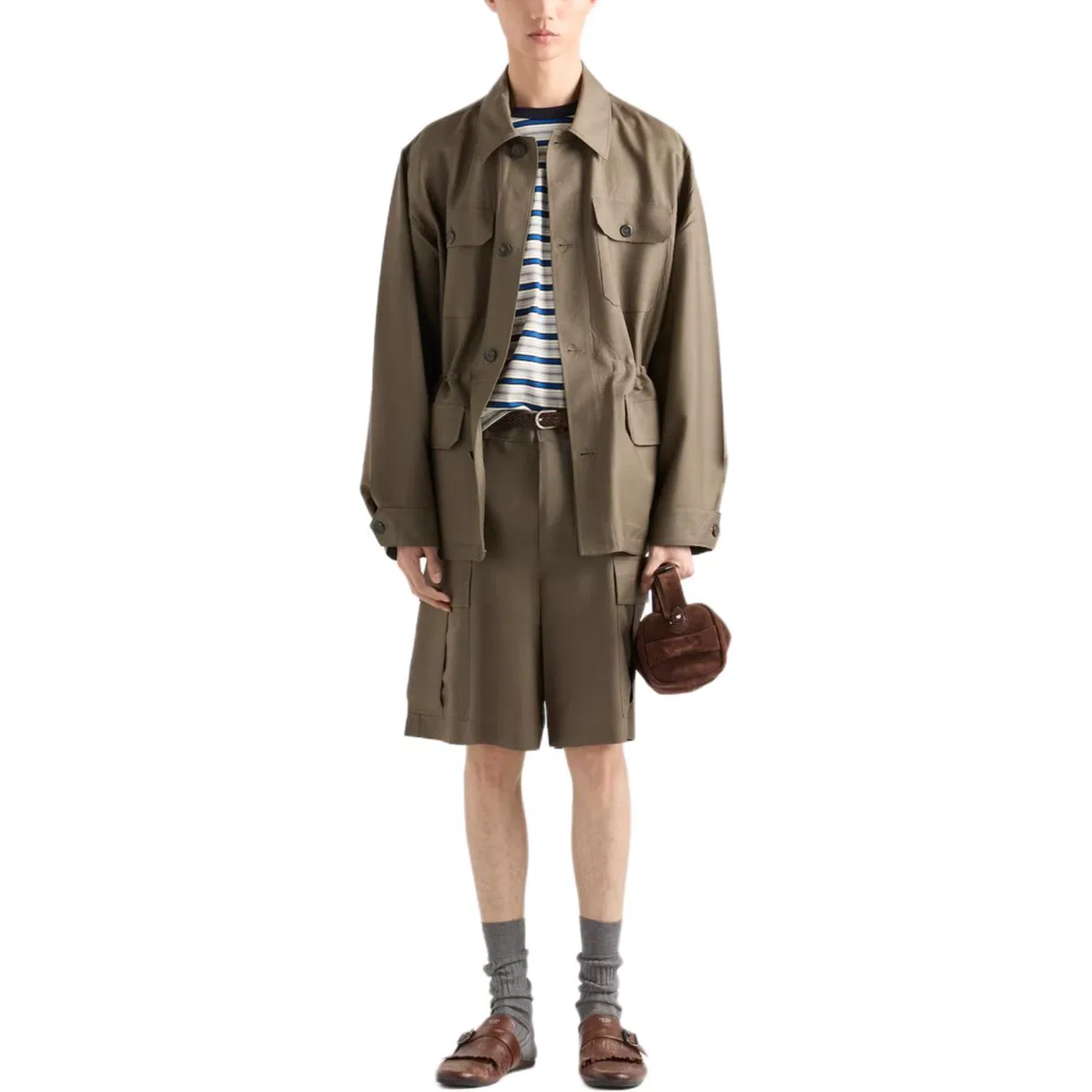 Шорты карго хаки Prada — фото 4