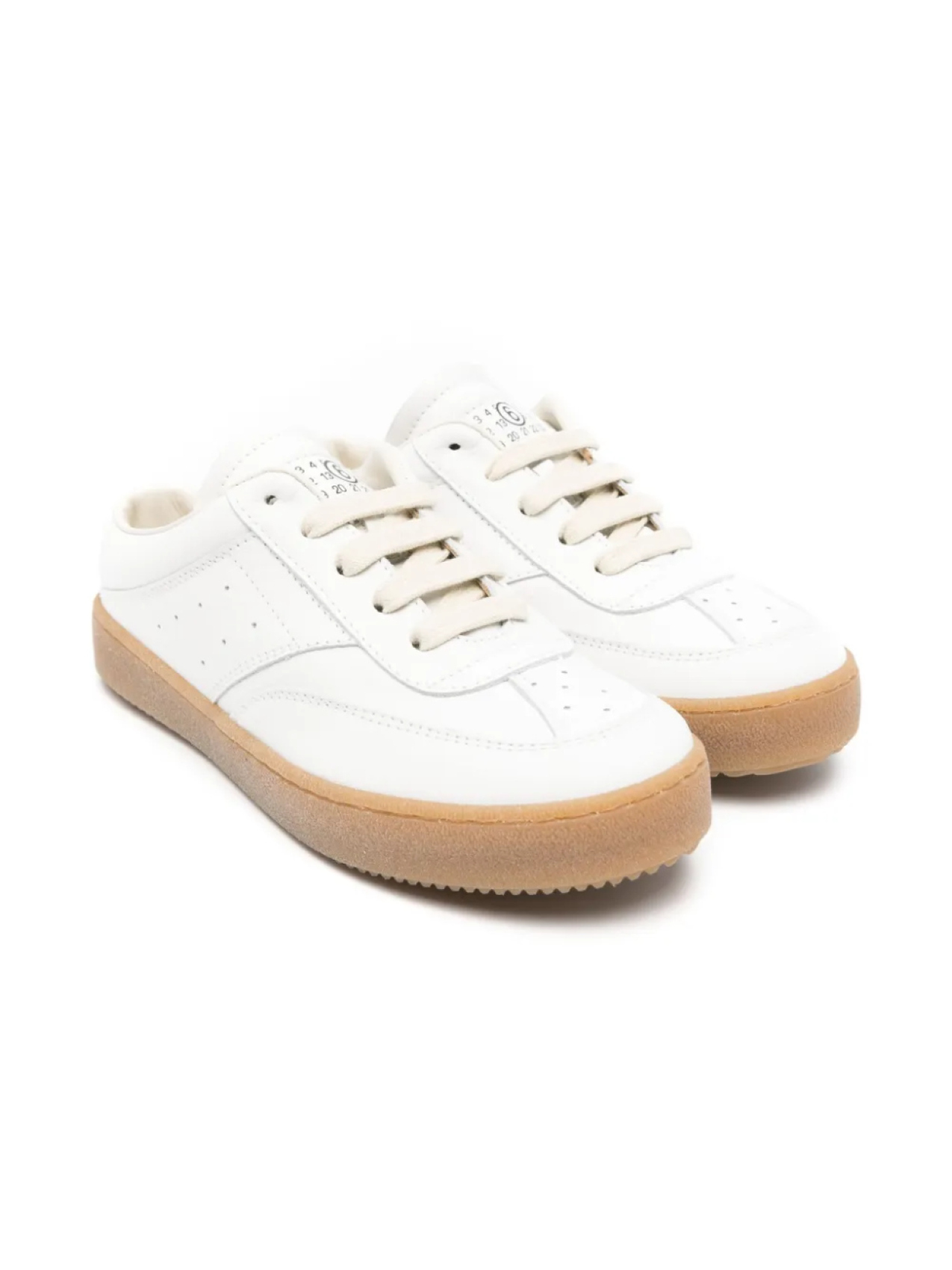 

Кожаные кроссовки MM6 Maison Margiela Kids, белый