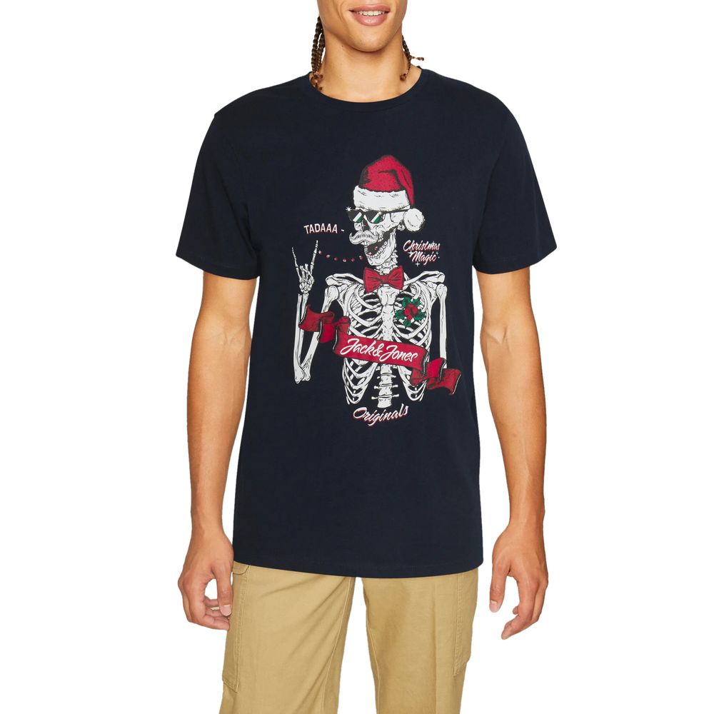 

Синяя хлопковая футболка Jack & Jones