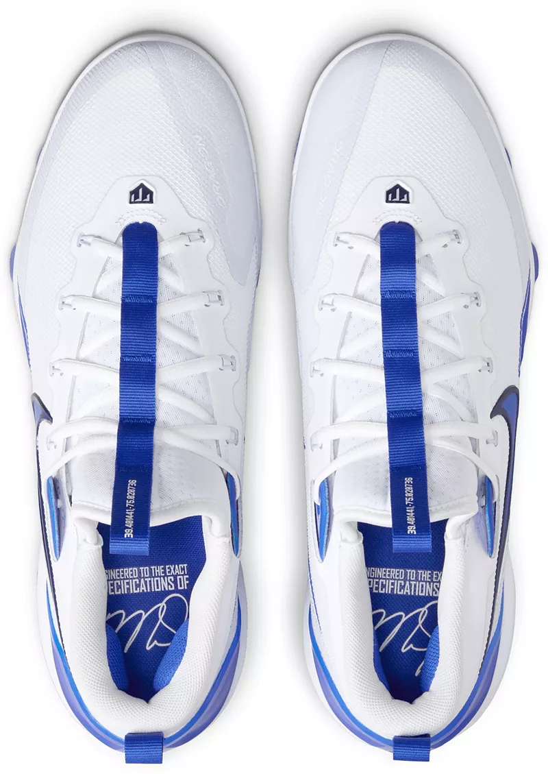 Мужские бейсбольные бутсы Nike Force Zoom Trout 9 Elite MCS, цвет White/Hyper Royal/Grey — фото 2