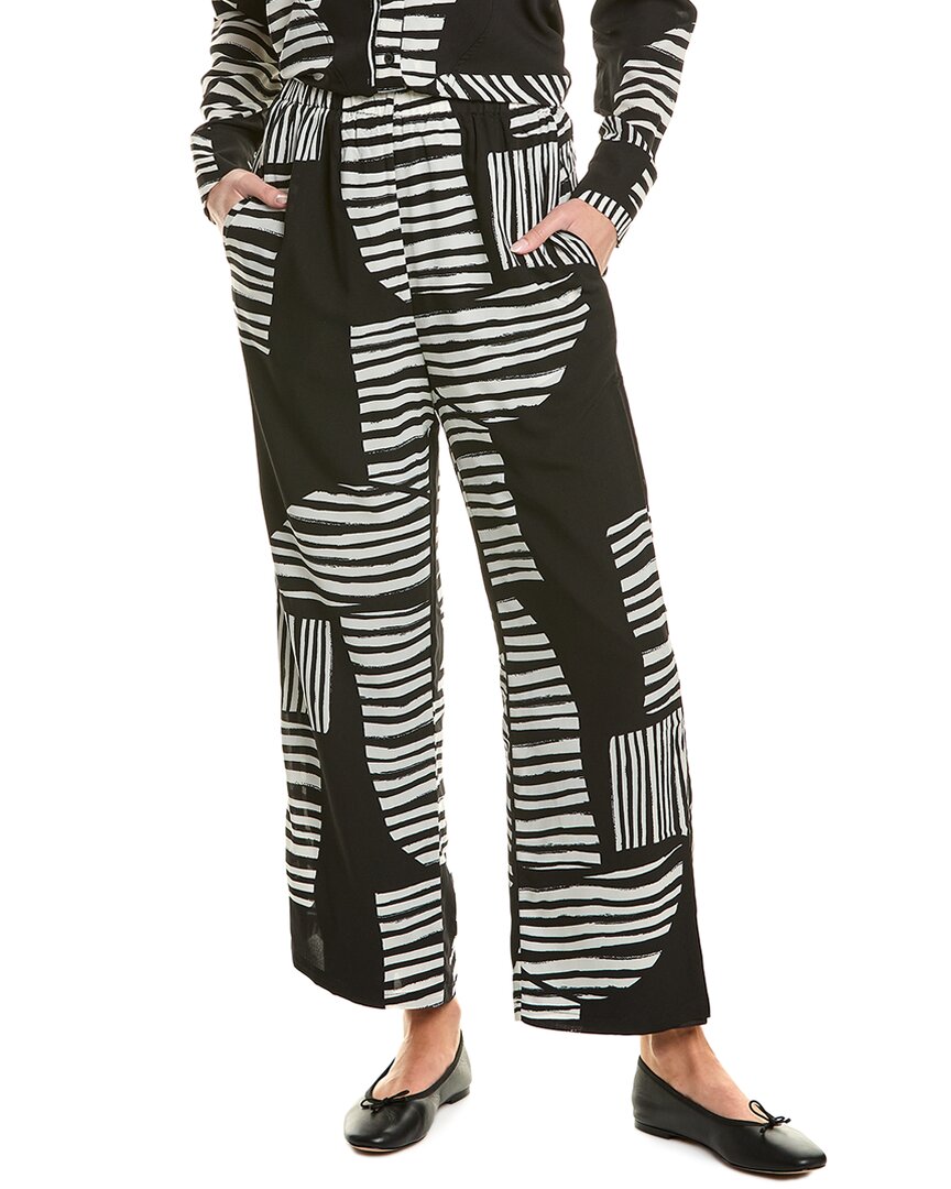

Пижамные брюки Gracia Mismatch Line Pattern, черный
