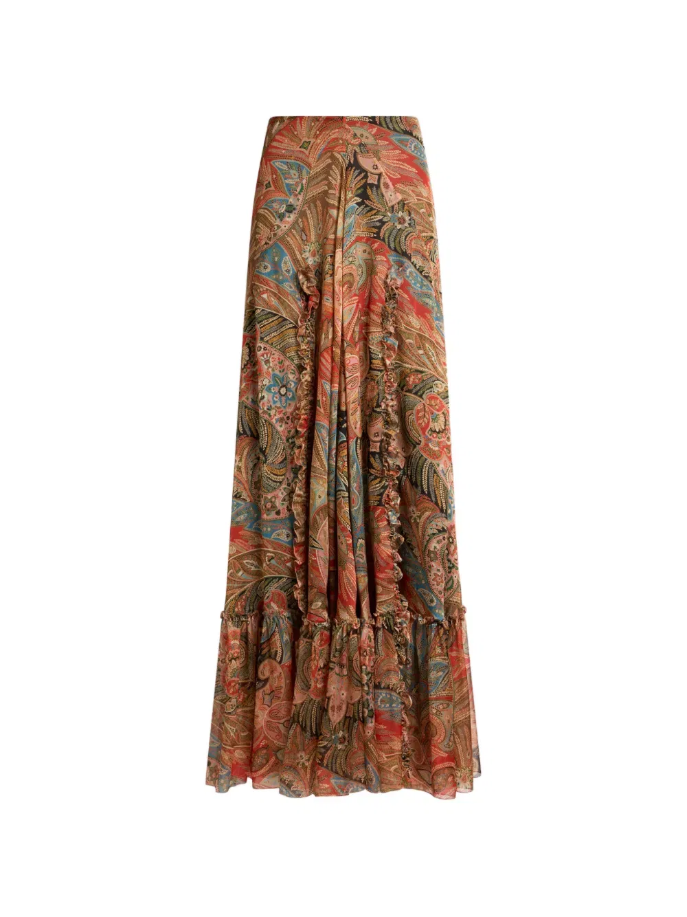 Длинная юбка с узором «пейсли» Etro, нейтральный