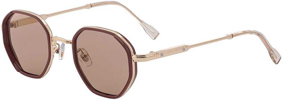 

Винтажные солнцезащитные очки в форме восьмиугольника с маленькой оправой для женщин, модные многоугольные солнцезащитные очки для вождения, классические металлические очки для мужчин WNCKSQ, C4goldlightorange