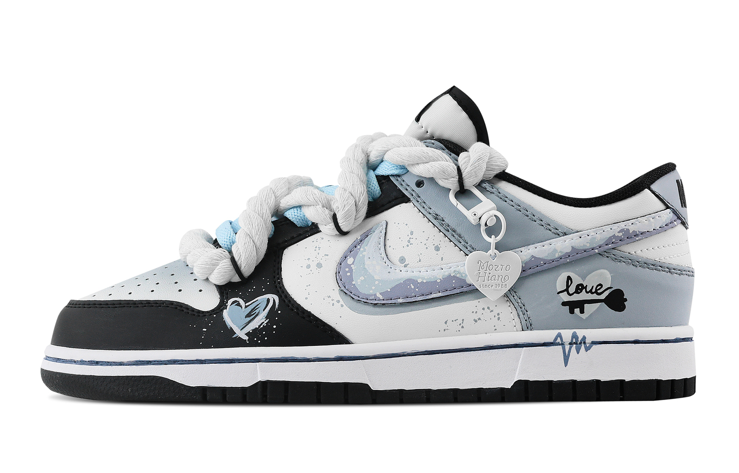 

Nike Кроссовки для скейтбординга Dunk Key Starfish Sea нескользящие износостойкие низкие унисекс черно-синие, цвет Black Blue