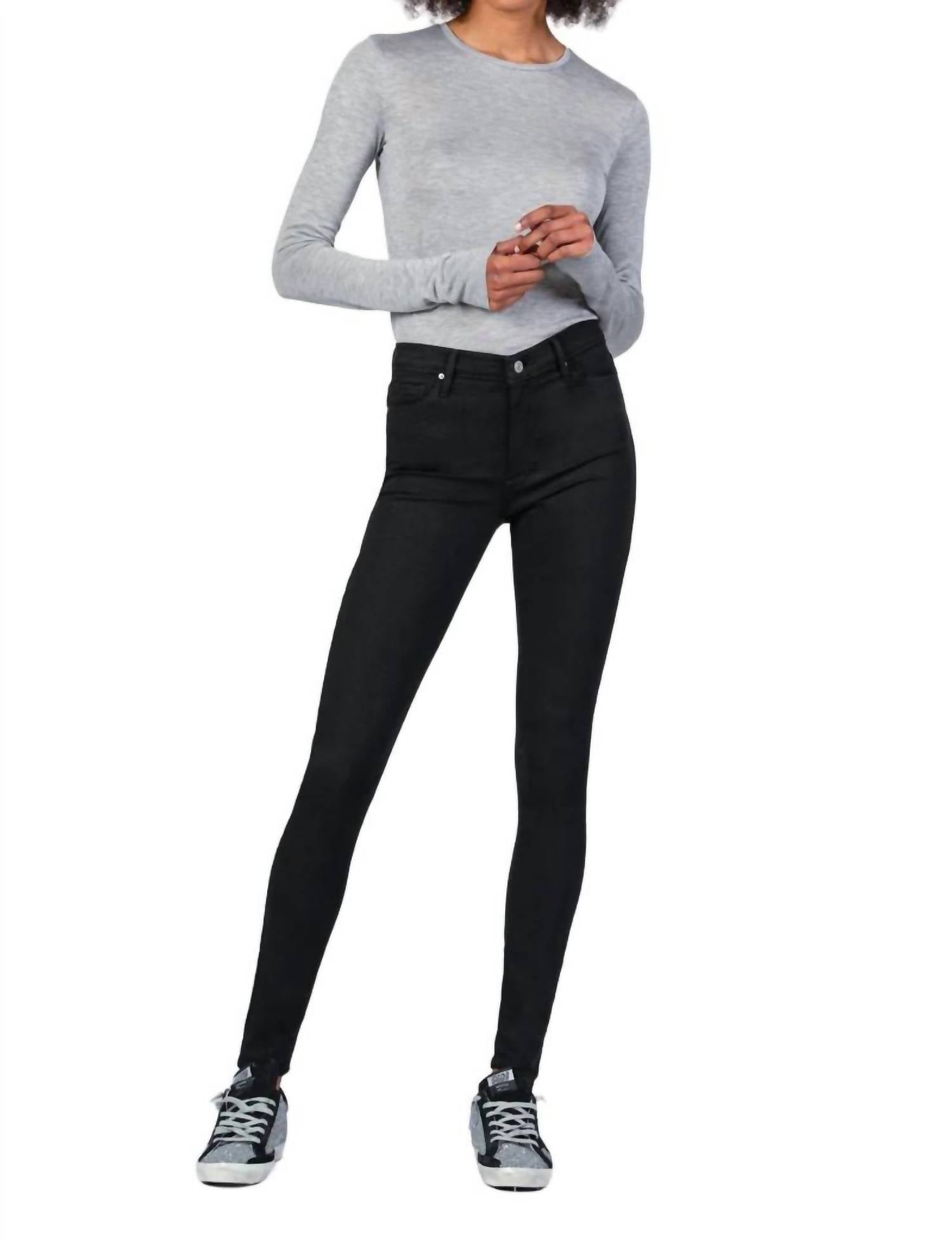 

Прямые брюки Gisele High Rise в черном цвете Black Orchid