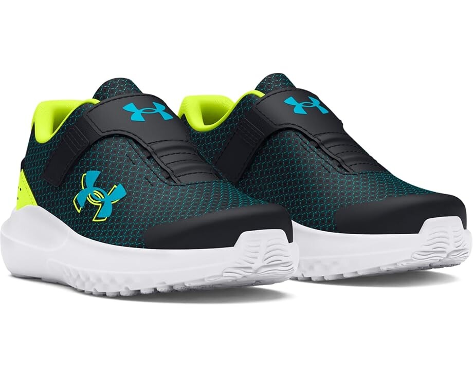 

Кроссовки Under Armour Kids Infant Surge 4 Alternate Closure, цвет Black/High-Vis Yellow/Circuit Teal