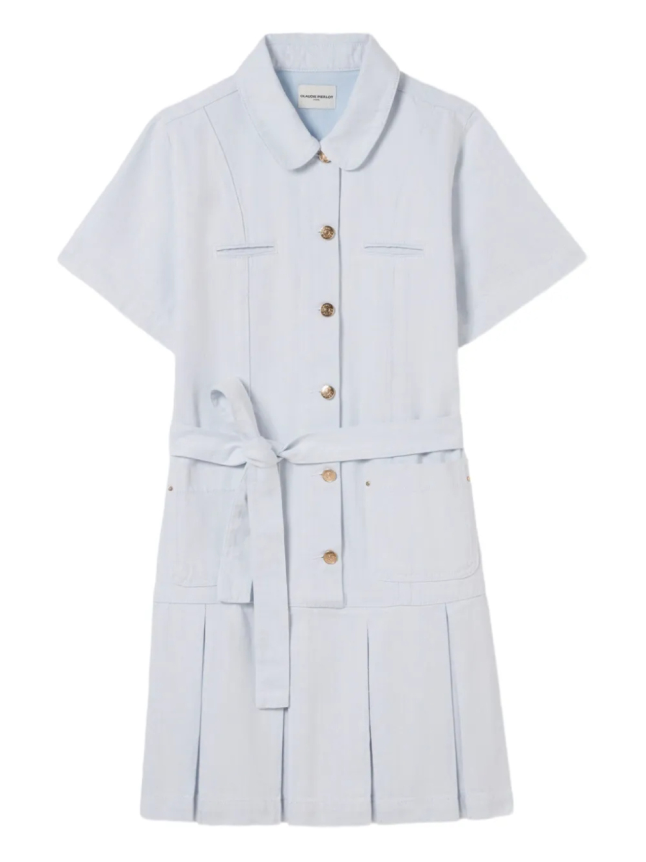 

Платье из хлопка и денима Claudie Pierlot, белый