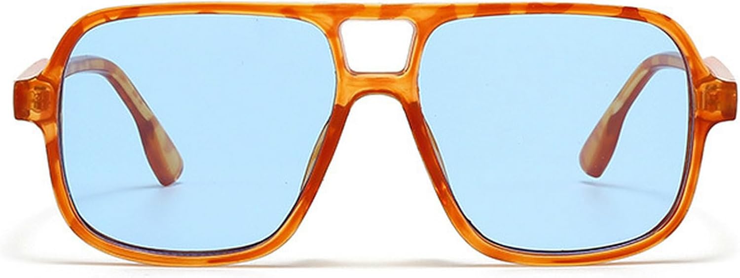 

Ретро-солнцезащитные очки с двойной перемычкой, квадратной формы, женские, модные, с леопардовым принтом, трендовые мужские, с заклепками, конфетного цвета, солнцезащитные очки UV400 mincl, Yellow Blue