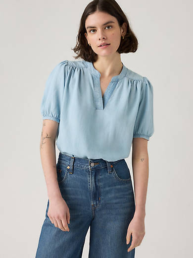

Блузка Амели из поплина Levi's, цвет Anthracite Night - Medium Wash