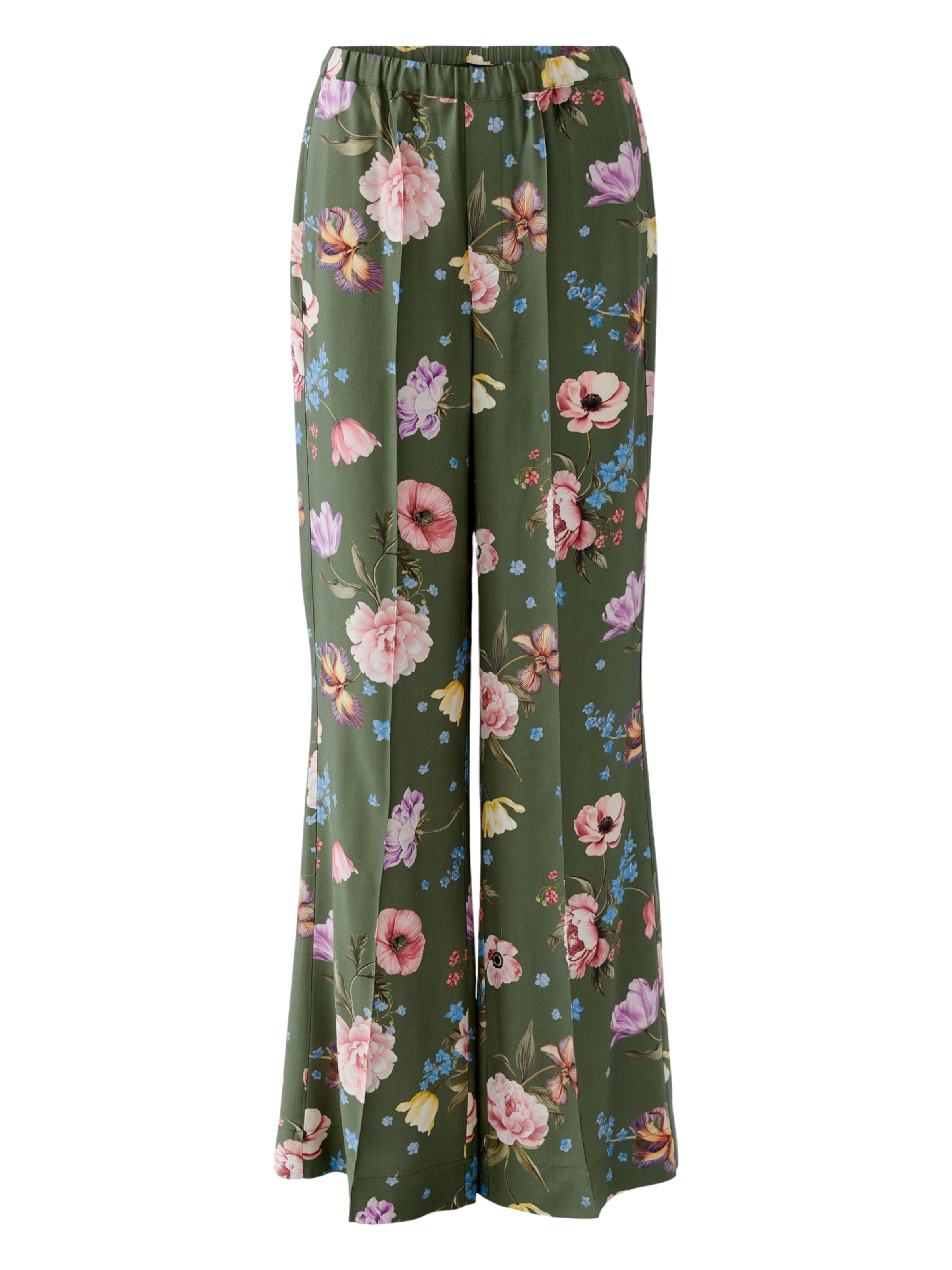 

OUI Расклешенные брюки в темно-зеленом цвете