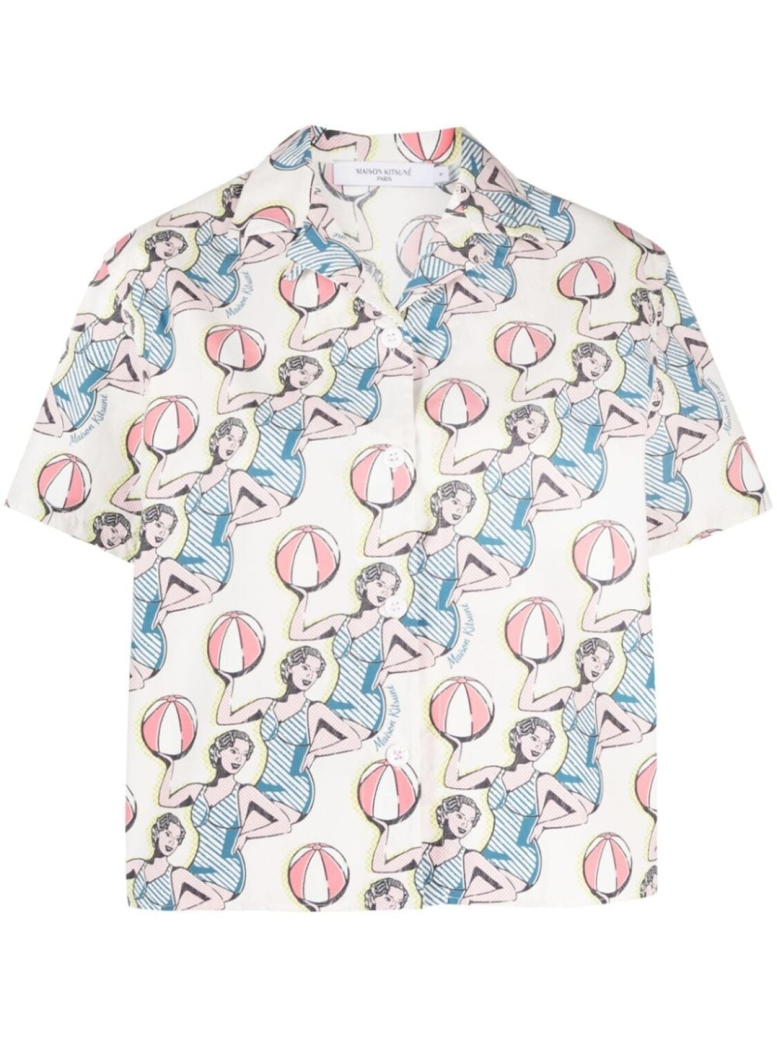 

Maison Kitsuné рубашка с графичным принтом, нейтральный цвет