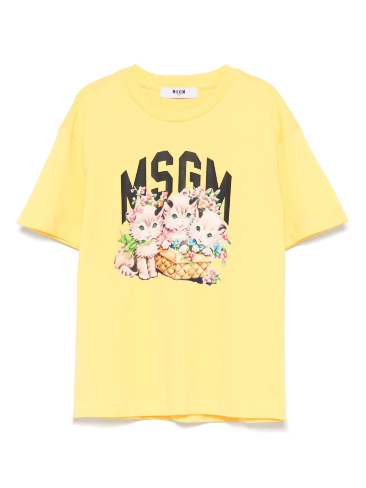 

Футболка с графичным принтом MSGM Kids, желтый