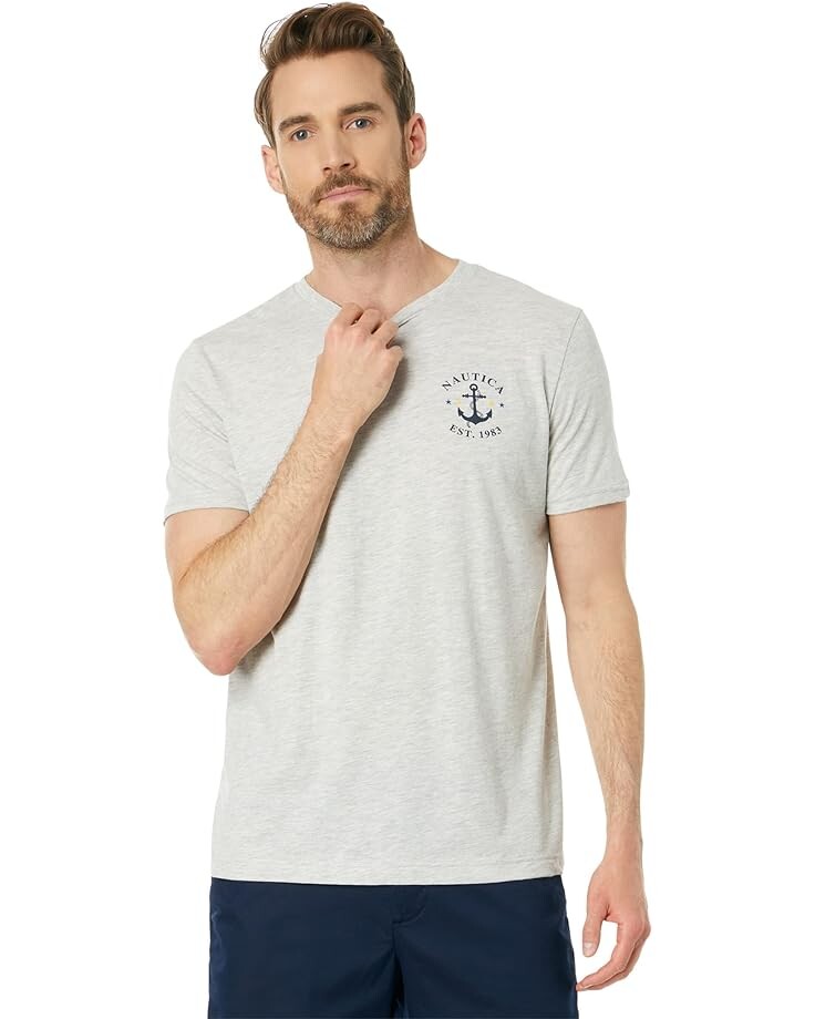 

Футболка Nautica Sustainably Crafted Heritage Sailing Graphic T-Shirt, цвет Grey Heather