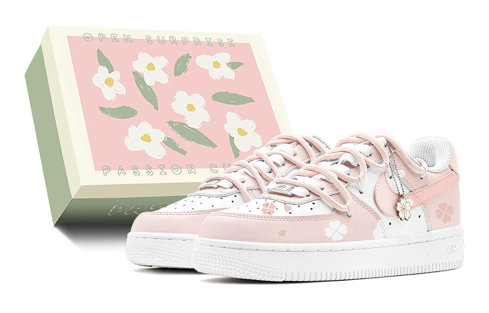

Кроссовки Nike Air Force 1 Skateboarding Shoes Women's Low-top White, розовый