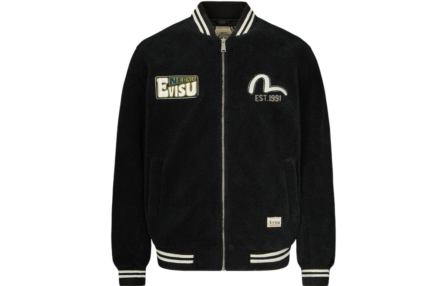 

EVISU Мужская бейсбольная куртка, Черный