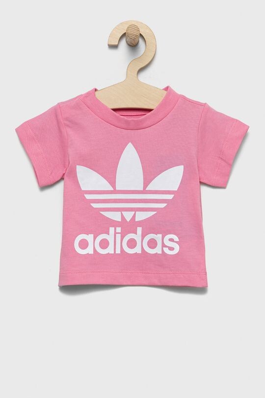 

Хлопковая футболка для детей adidas Originals, розовый