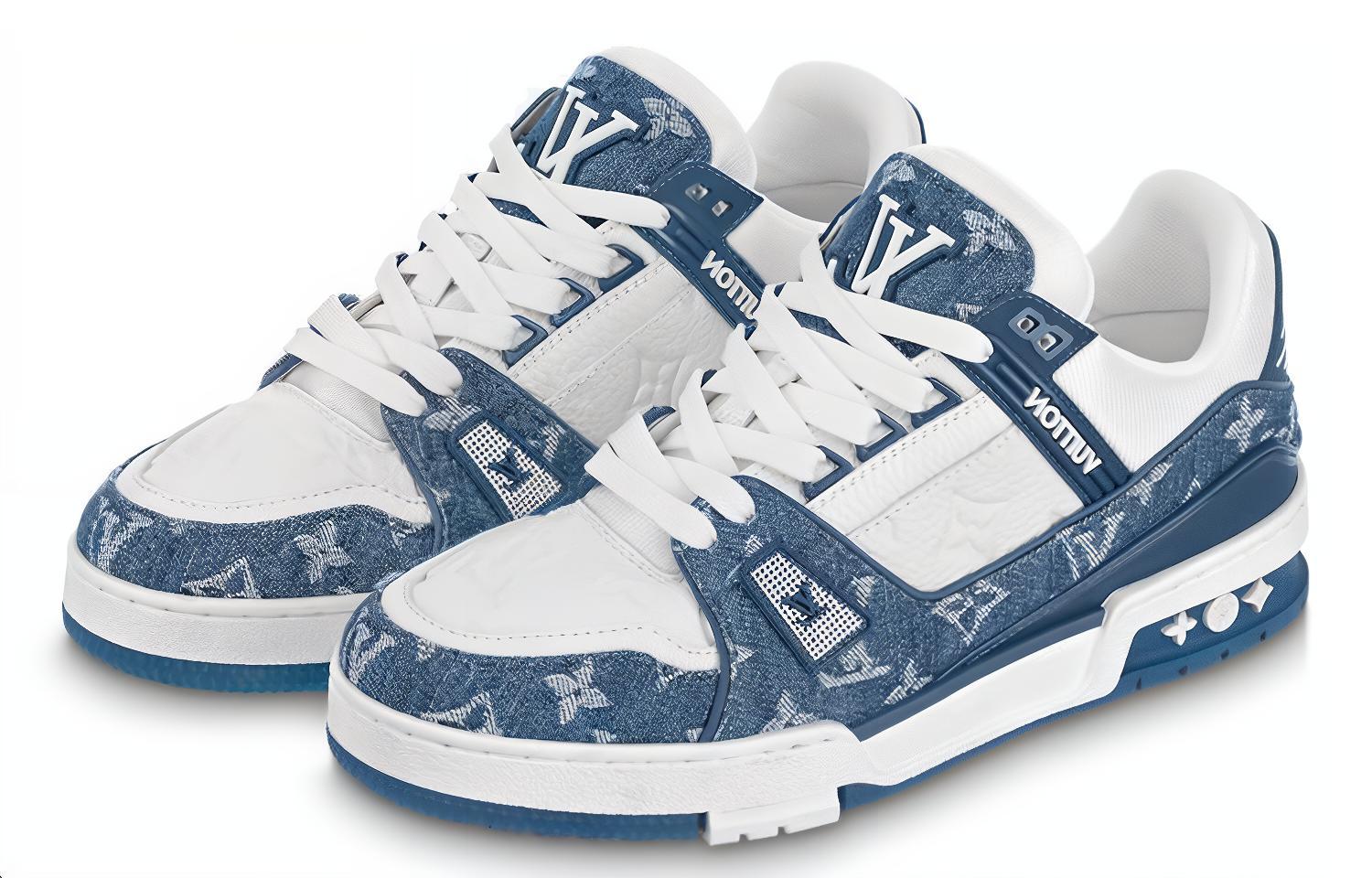 Кроссовки Lv Trainer 'Белая с синей сеткой и монограммой' Женские LOUIS VUITTON, Бело-синие — фото 2